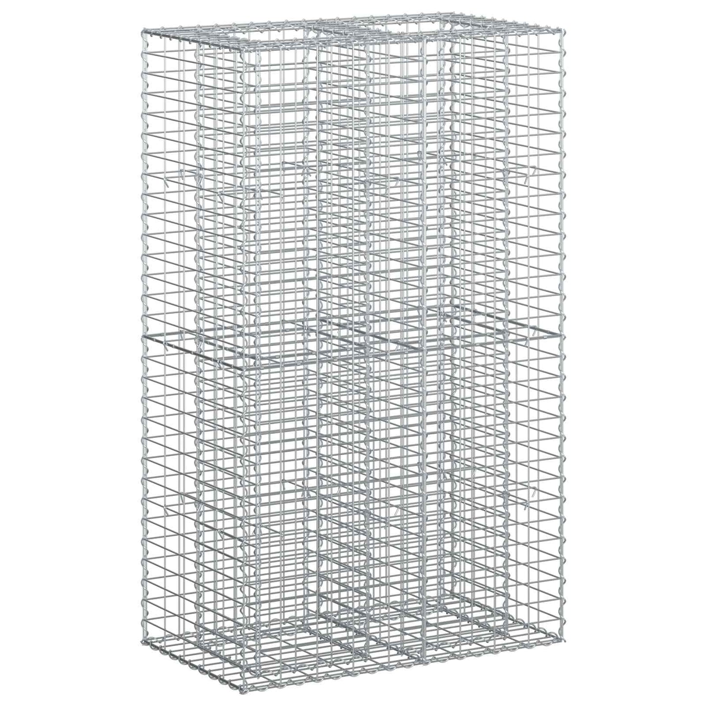 Gabion Verhoogd Bed Zilver 90 x 50 x 150 cm