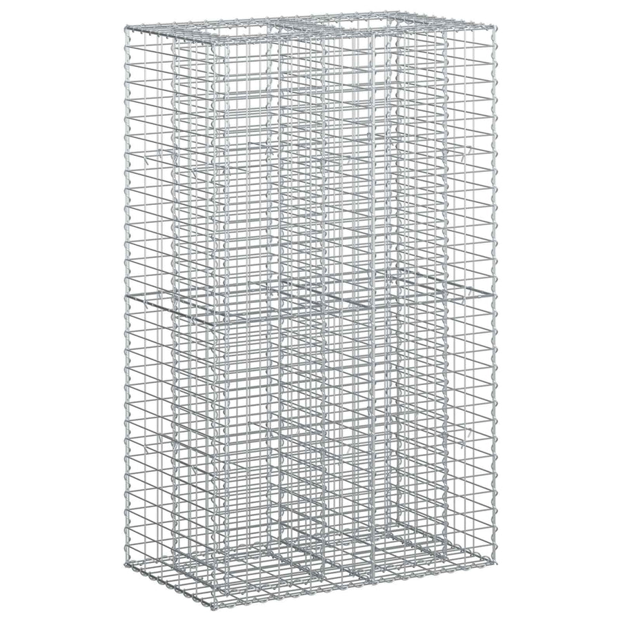 Gabion Verhoogd Bed Zilver 90 x 50 x 150 cm