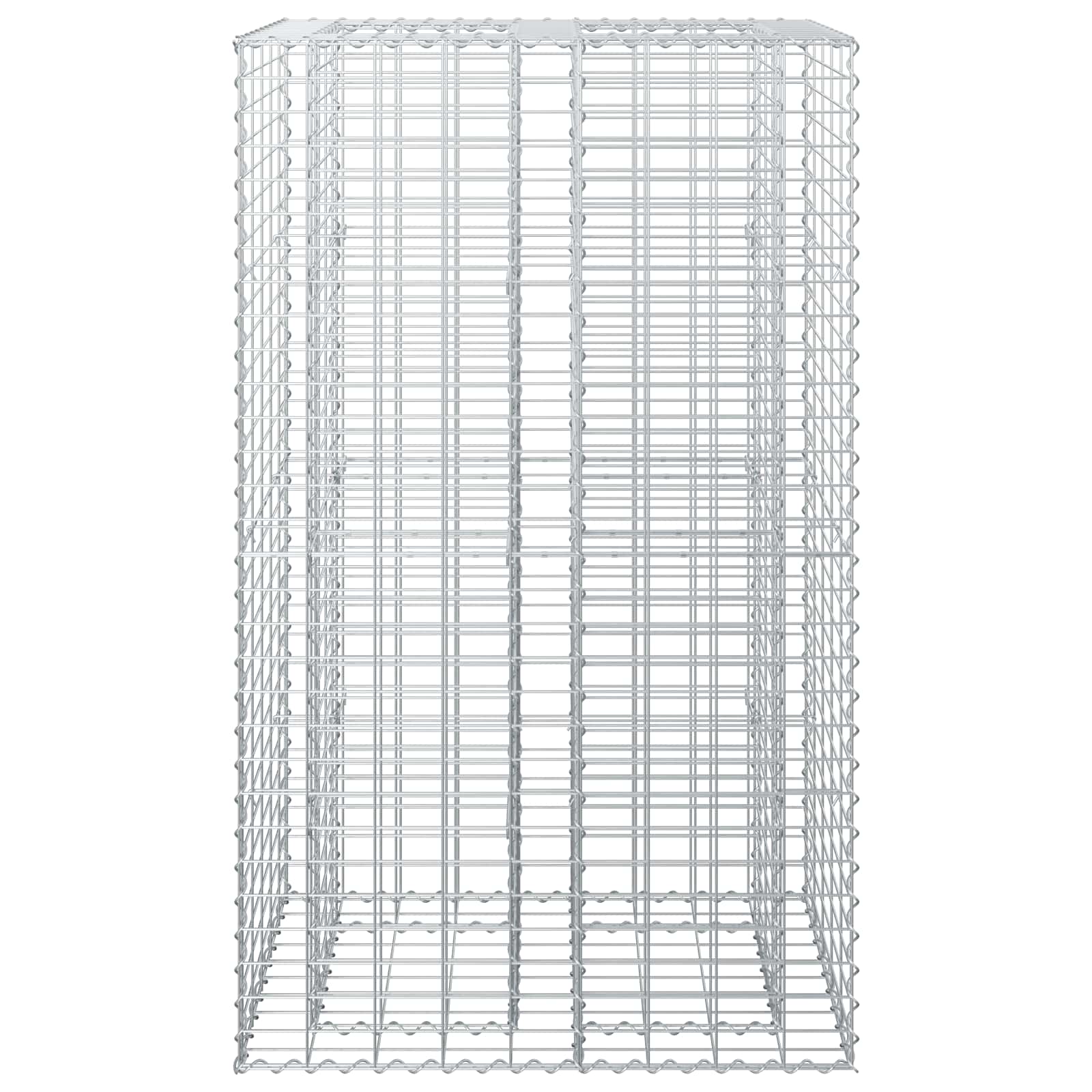 Gabion Verhoogd Bed Zilver 90 x 50 x 150 cm