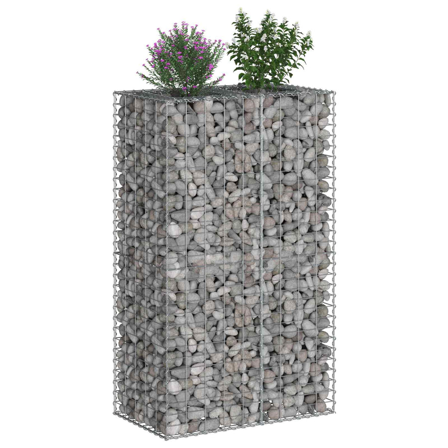 Gabion Verhoogd Bed Zilver 90 x 50 x 150 cm