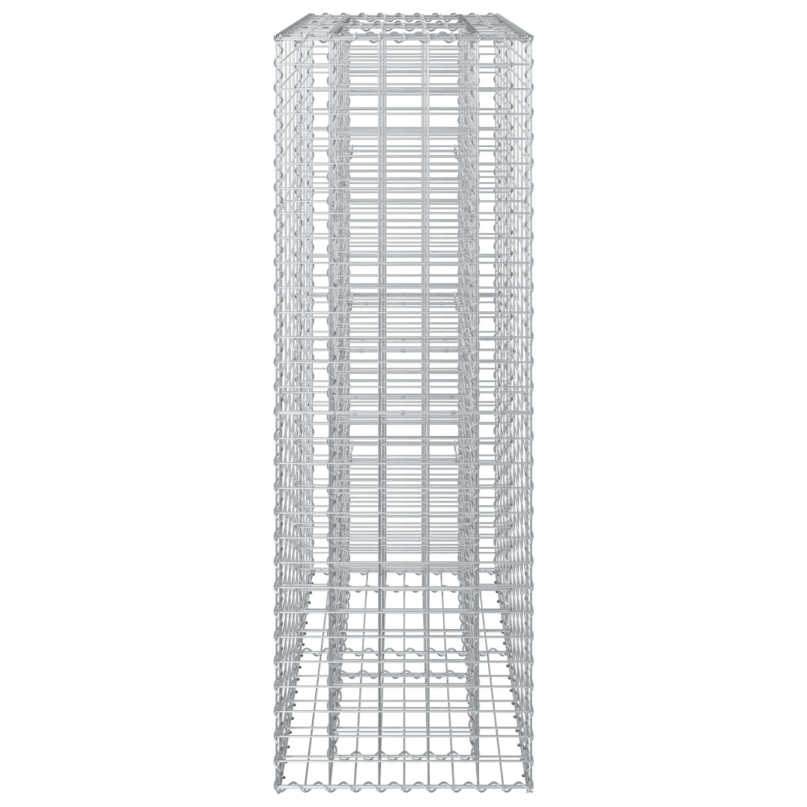 Gabion Verhoogd Bed Zilver 90 x 50 x 150 cm