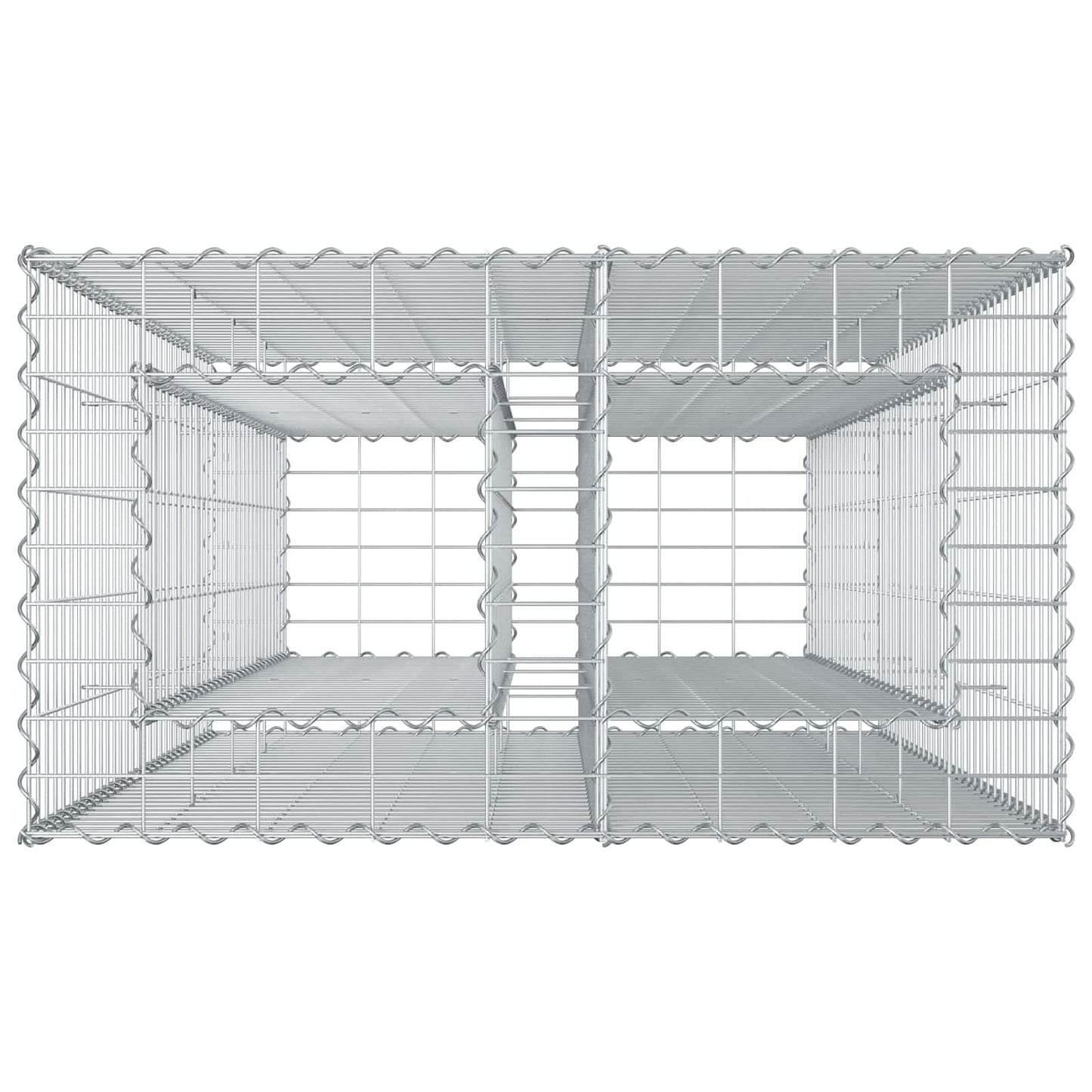 Gabion Verhoogd Bed Zilver 90 x 50 x 150 cm