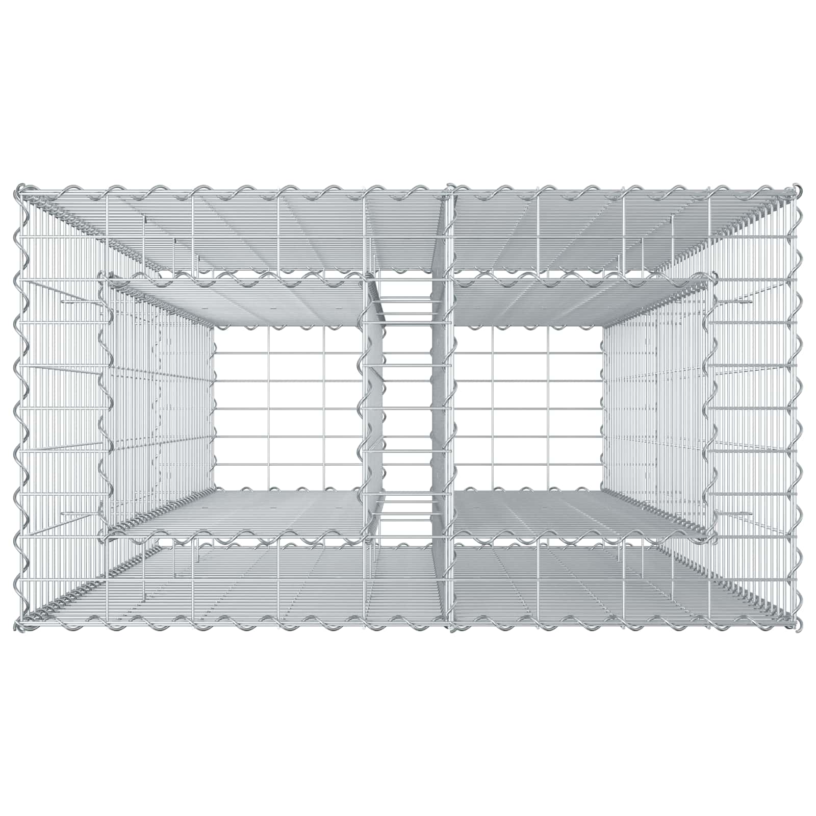 Gabion Verhoogd Bed Zilver 90 x 50 x 150 cm