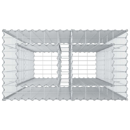 Gabion Verhoogd Bed Zilver 90 x 50 x 150 cm