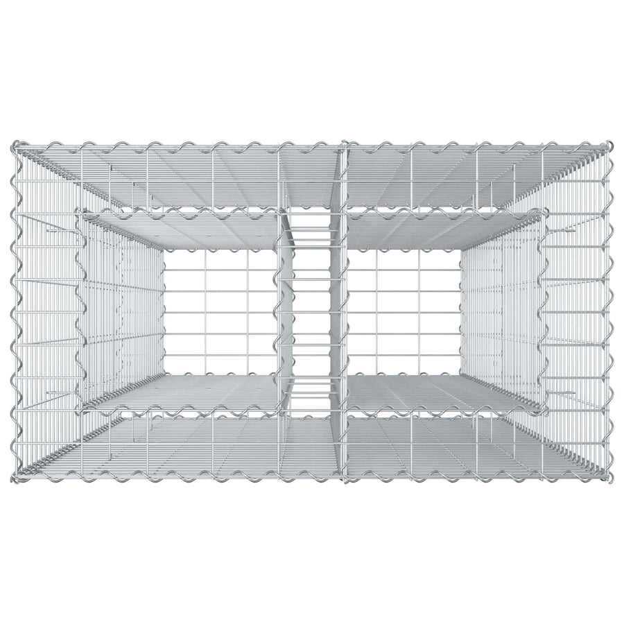 Gabion Verhoogd Bed Zilver 90 x 50 x 150 cm