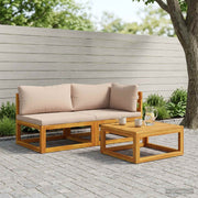Modulaire bankset massief acaciahout 2 personen