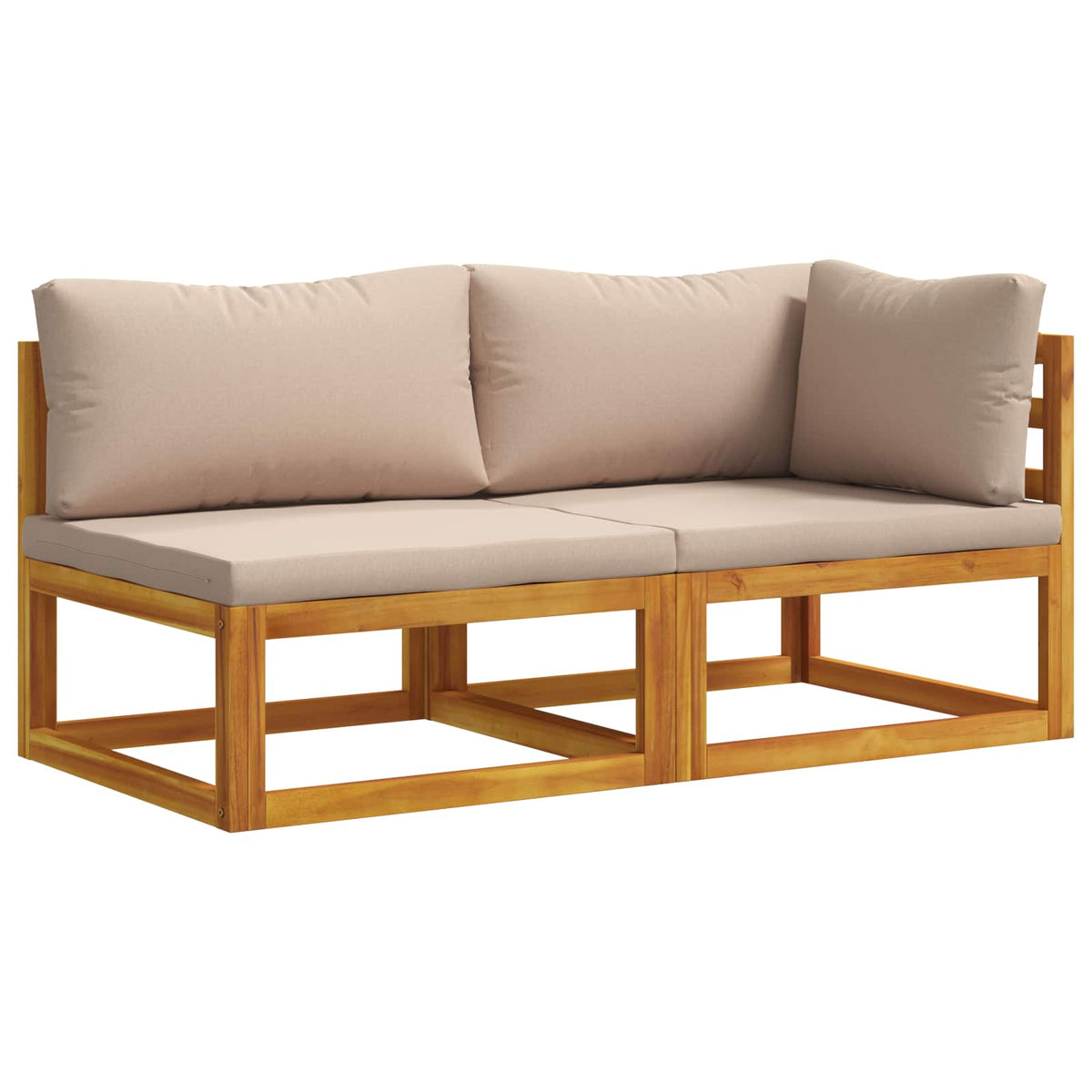 Modulaire bankset met kussens 2 st 2-zits Massief Acaciahout