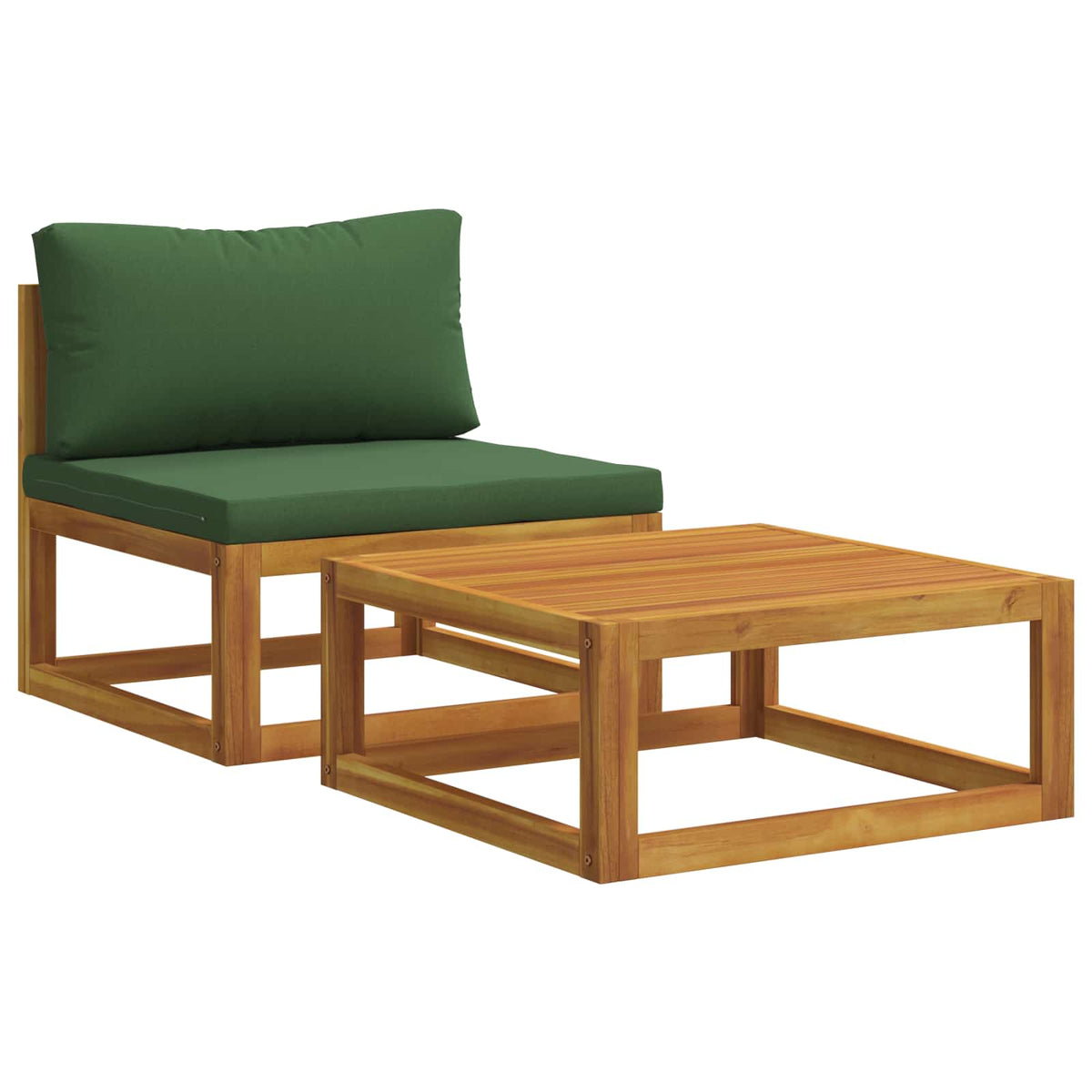Modulaire bankset met kussens 2 st Massief Acaciahout Naturel