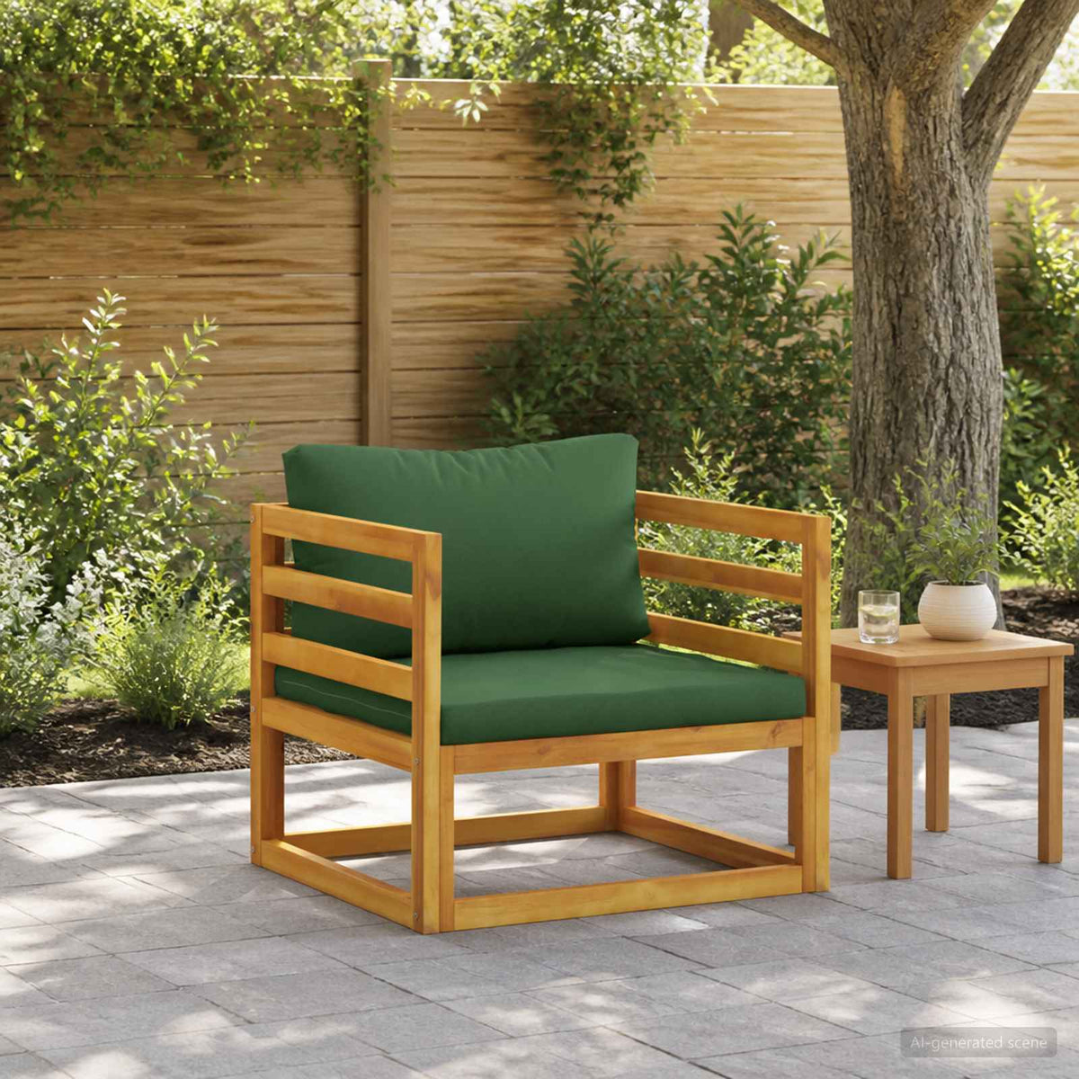 Modulaire fauteuil met kussens Massief Acaciahout Naturel