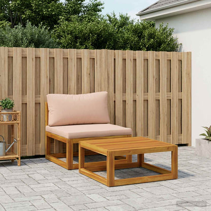 Modulaire bankset met kussens 2 st Massief Acaciahout Naturel