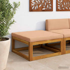 Voetenbank acaciahout 68x68x29 cm naturel kussen beige