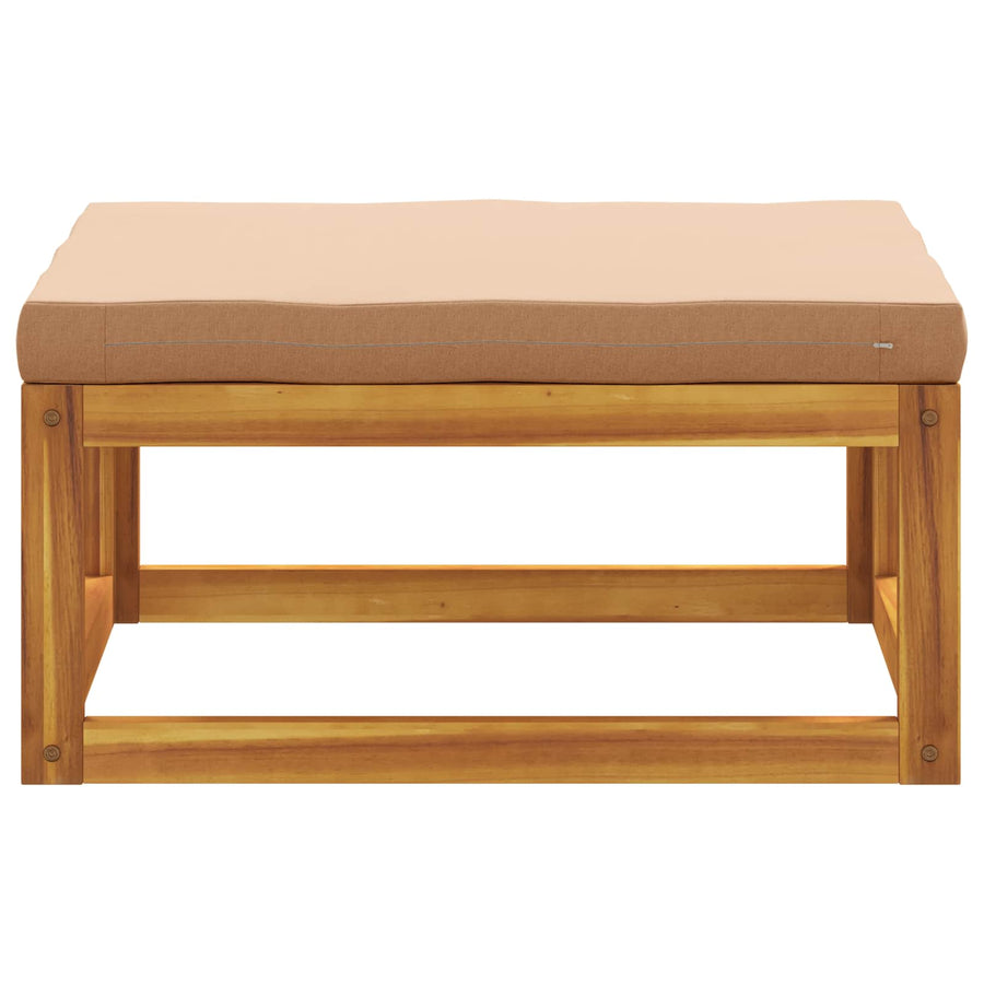 Modulaire voetenbank met kussens Massief Acaciahout Naturel