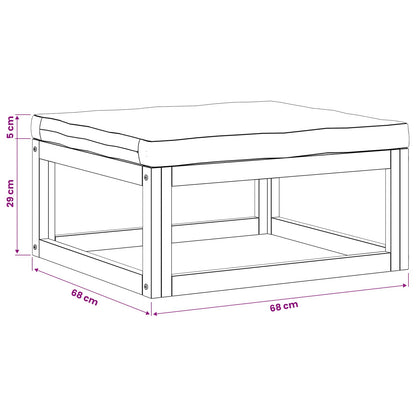 Modulaire voetenbank met kussens Massief Acaciahout Naturel
