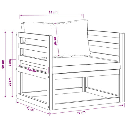 Modulaire fauteuil met kussens Massief Acaciahout Naturel