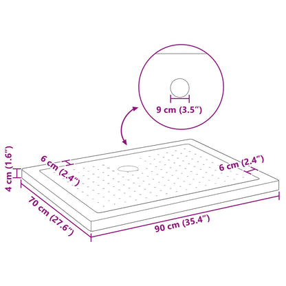 Douche Basis Tray met Dots 90 x 70 x 4 cm ABS Zwart
