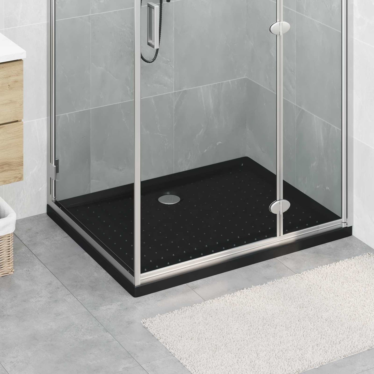 Douche Basis Tray met Dots 100 x 80 x 4 cm ABS Zwart