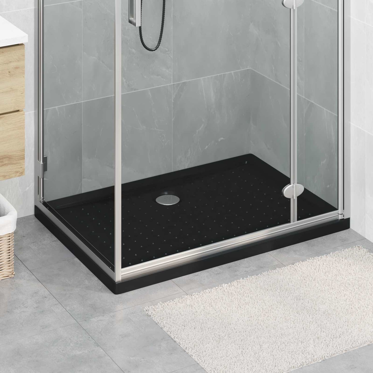 Douche Basis Tray met Dots 100 x 70 x 4 cm ABS Zwart