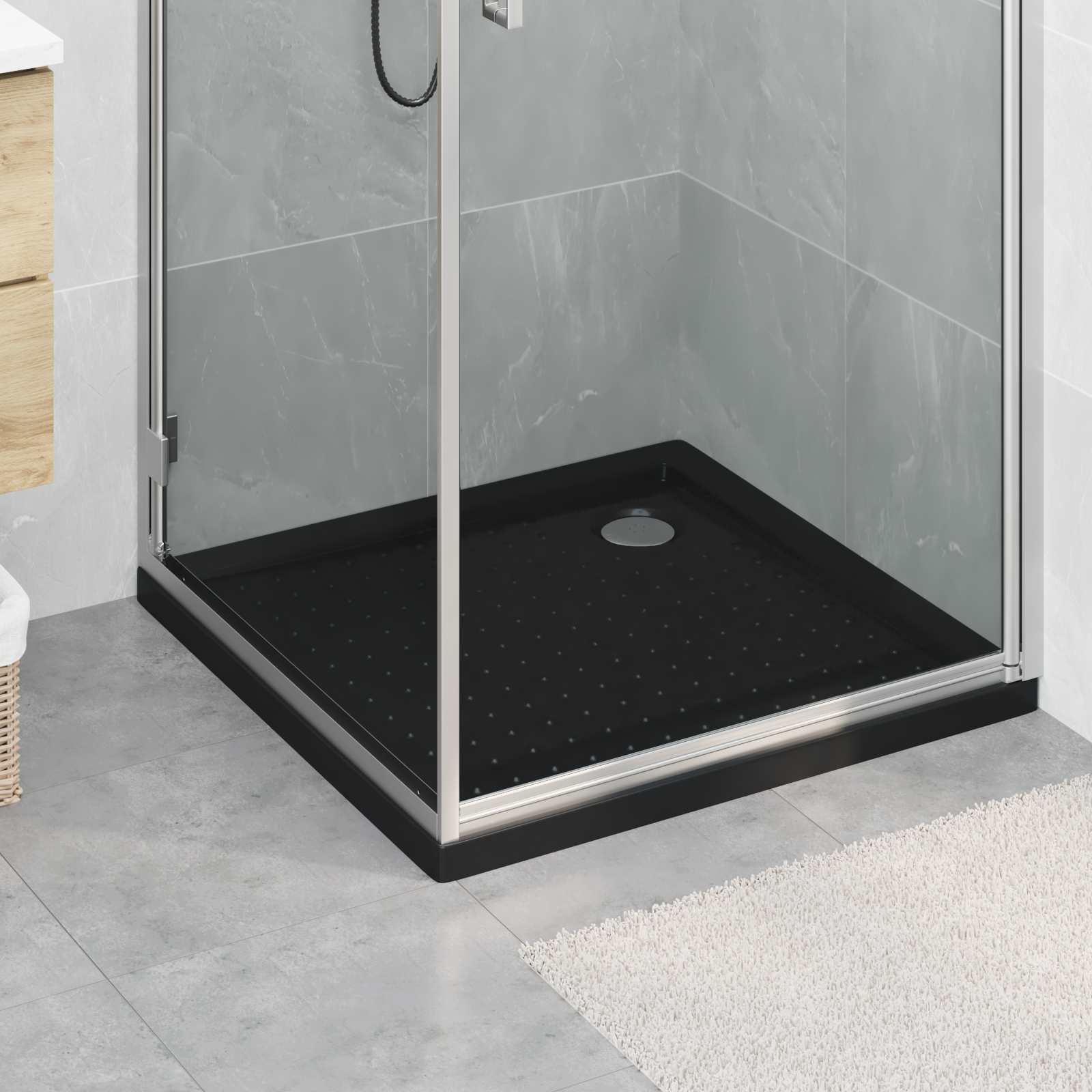 Douche Basis Tray met Dots 80 x 80 x 4 cm ABS Zwart