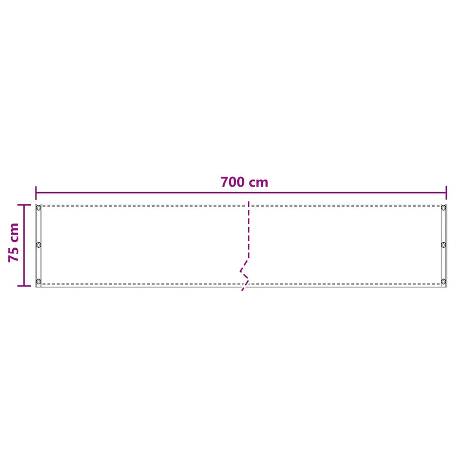 Balkon Scherm Wit 75 x 700 cm HDPE en Aluminium