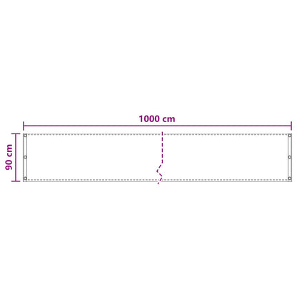 Balkon Scherm Wit 90 x 1000 cm HDPE en Aluminium