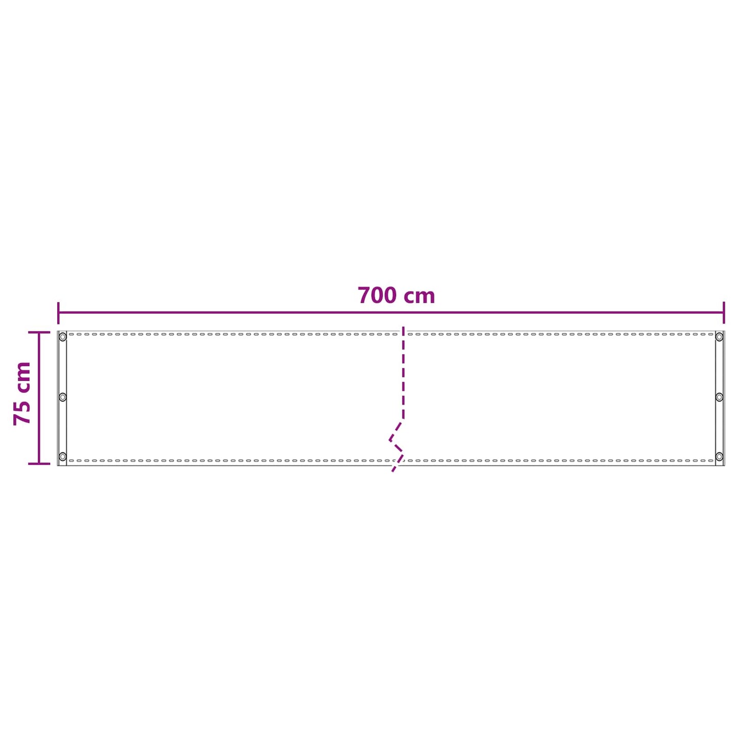 Balkon Scherm Terracotta 75 x 700 cm HDPE en Aluminium