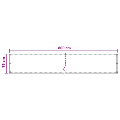 Balkon Scherm Donkergroen 75 x 800 cm HDPE en Aluminium