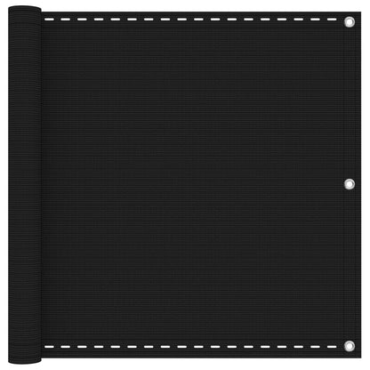 Balkon Scherm Zwart 75 x 800 cm HDPE en Aluminium