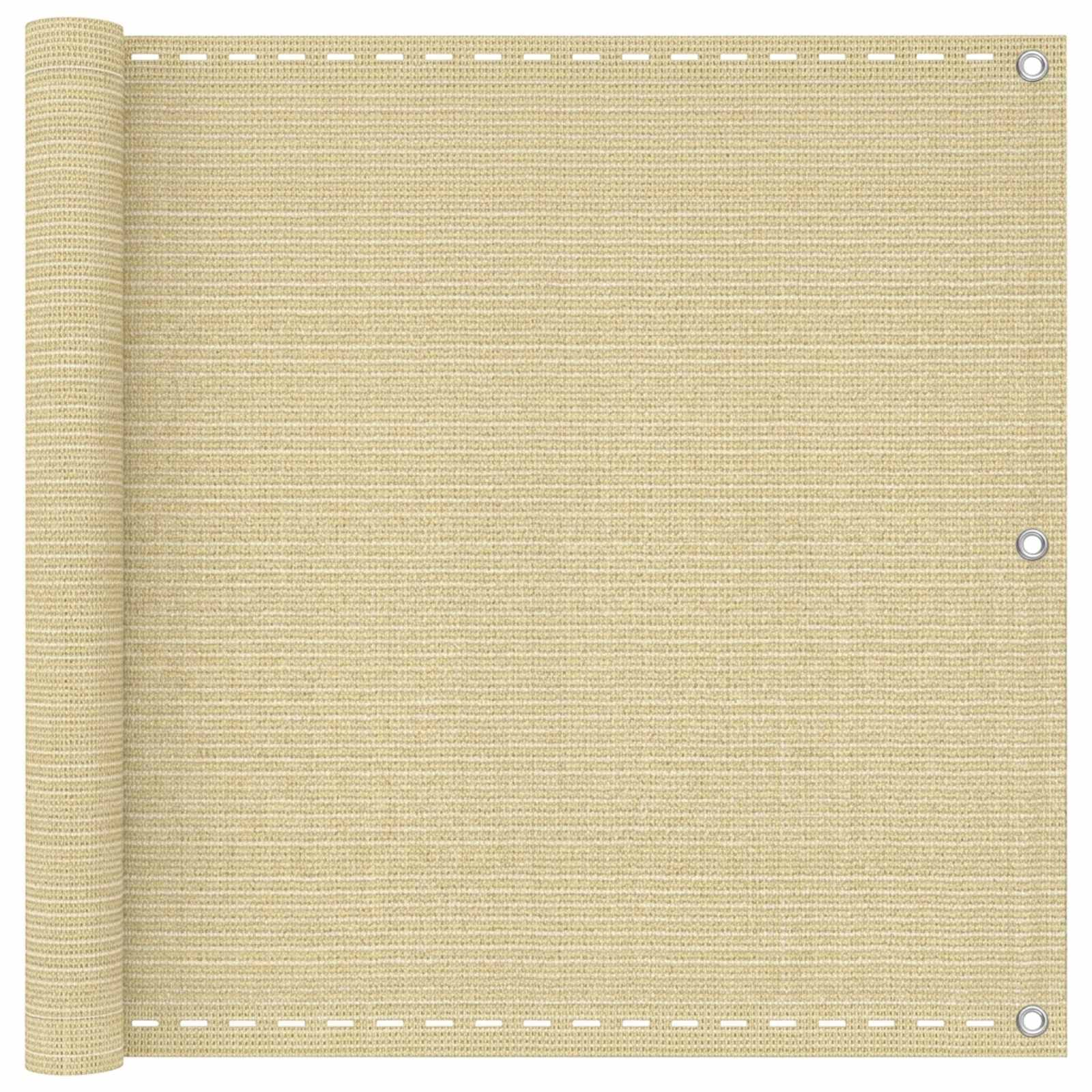 Balkon Scherm Beige 75 x 1000 cm HDPE en Aluminium