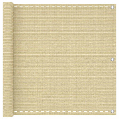 Balkon Scherm Beige 90 x 1200 cm HDPE en Aluminium