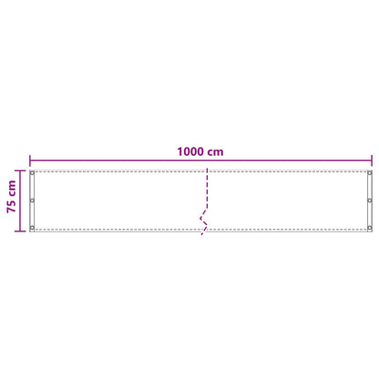Balkon Scherm Crèmekleurig 75 x 1000 cm HDPE en Aluminium
