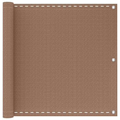 Balkon Scherm Taupe 75 x 1200 cm HDPE en Aluminium