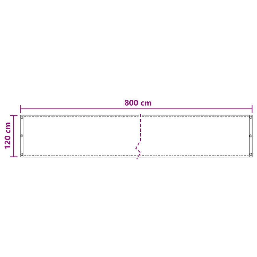 Balkon Scherm Taupe 120 x 800 cm HDPE en Aluminium