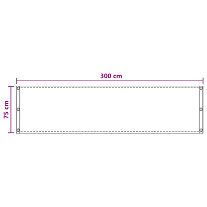 Balkon Scherm Lichtgrijs 75 x 300 cm HDPE en Aluminium