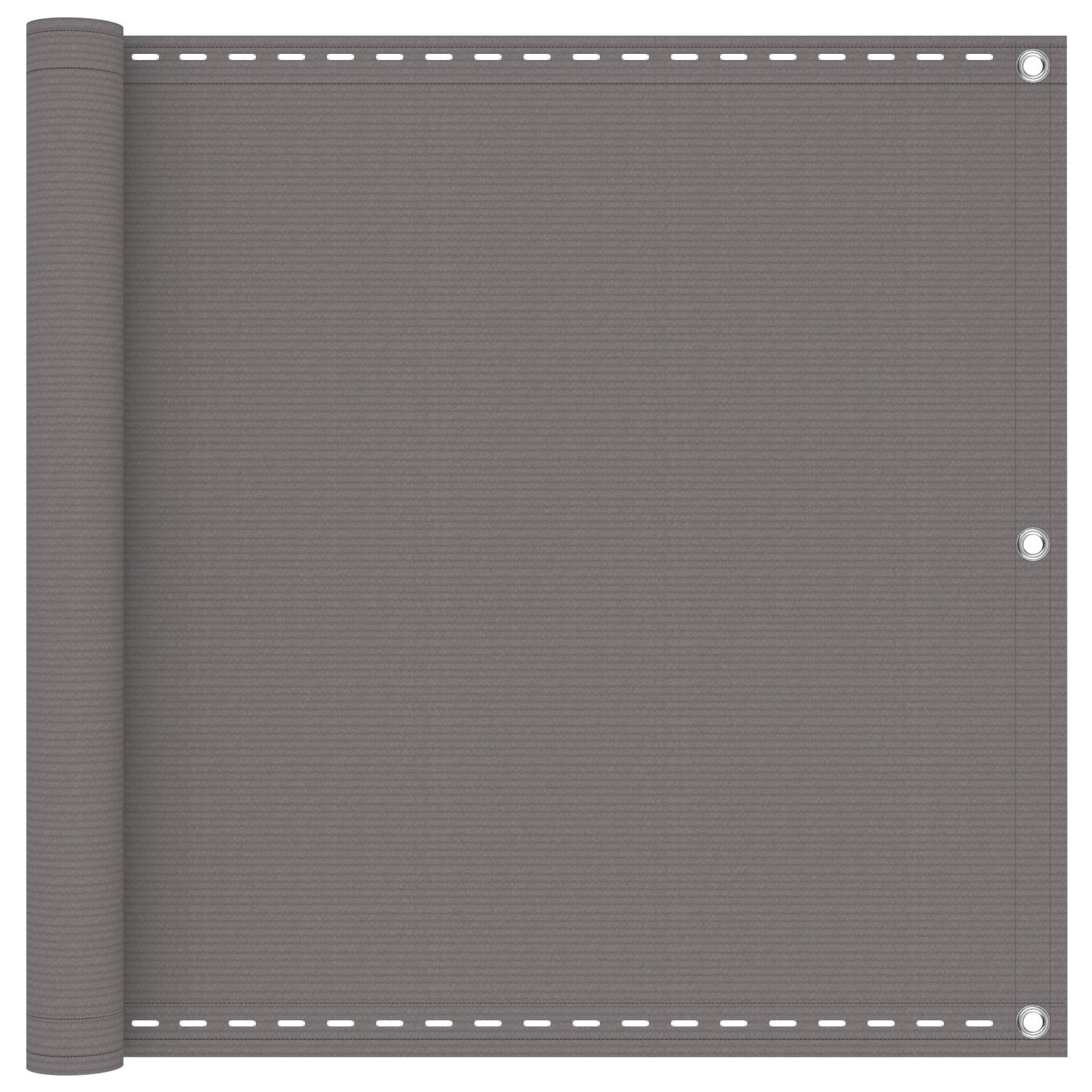 Balkon Scherm Lichtgrijs 75 x 1000 cm HDPE en Aluminium