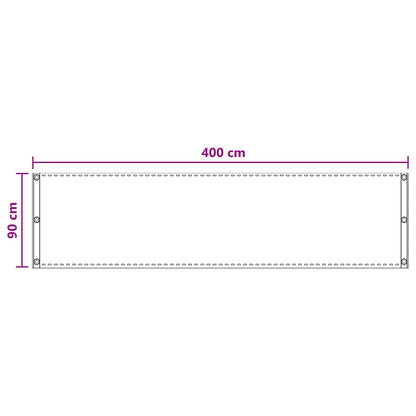 Balkon Scherm Lichtgrijs 90 x 400 cm HDPE en Aluminium
