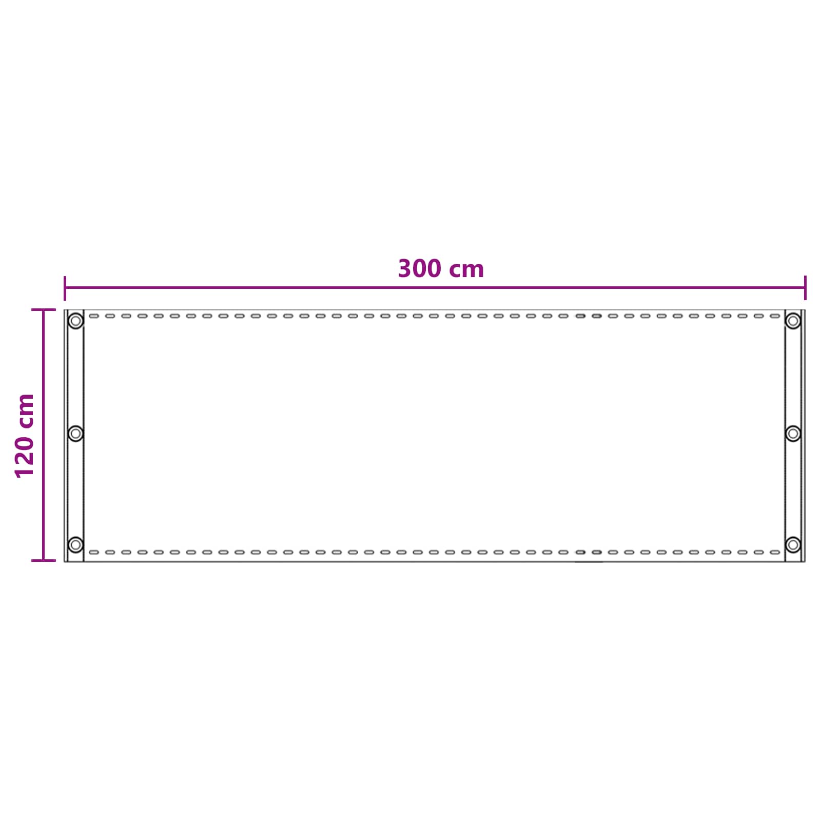 Balkon Scherm Lichtgrijs 120 x 300 cm HDPE en Aluminium