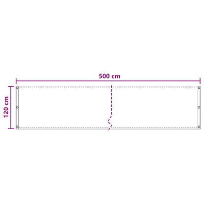 Balkon Scherm Lichtgrijs 120 x 500 cm HDPE en Aluminium