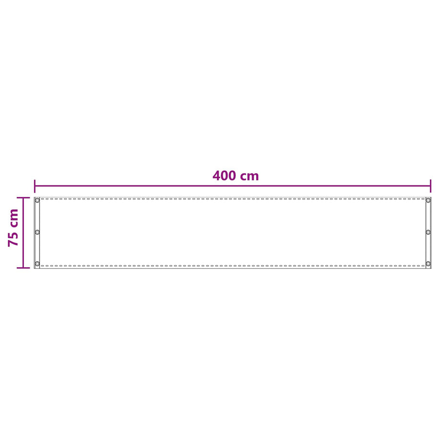 Balkon Scherm Zand 75 x 400 cm HDPE en Aluminium