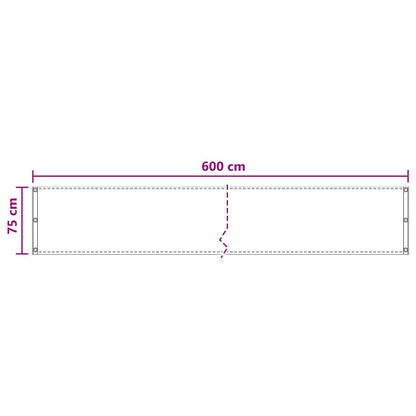 Balkon Scherm Zand 75 x 600 cm HDPE en Aluminium