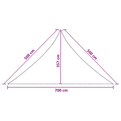Zonneschaduwzeil 7 x 5 x 5 m HDPE Driehoekig Donkergroen
