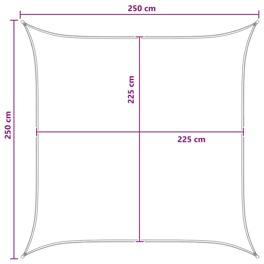 Zonneschaduwzeil Antraciet en Wit 2,5 x 2,5 m HDPE