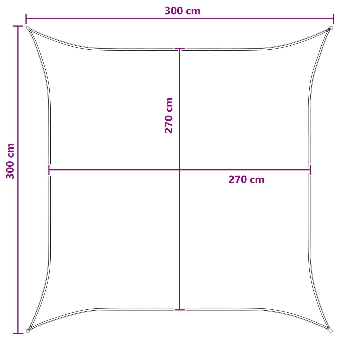Zonneschaduwzeil Antraciet en Wit 3 x 3 m HDPE