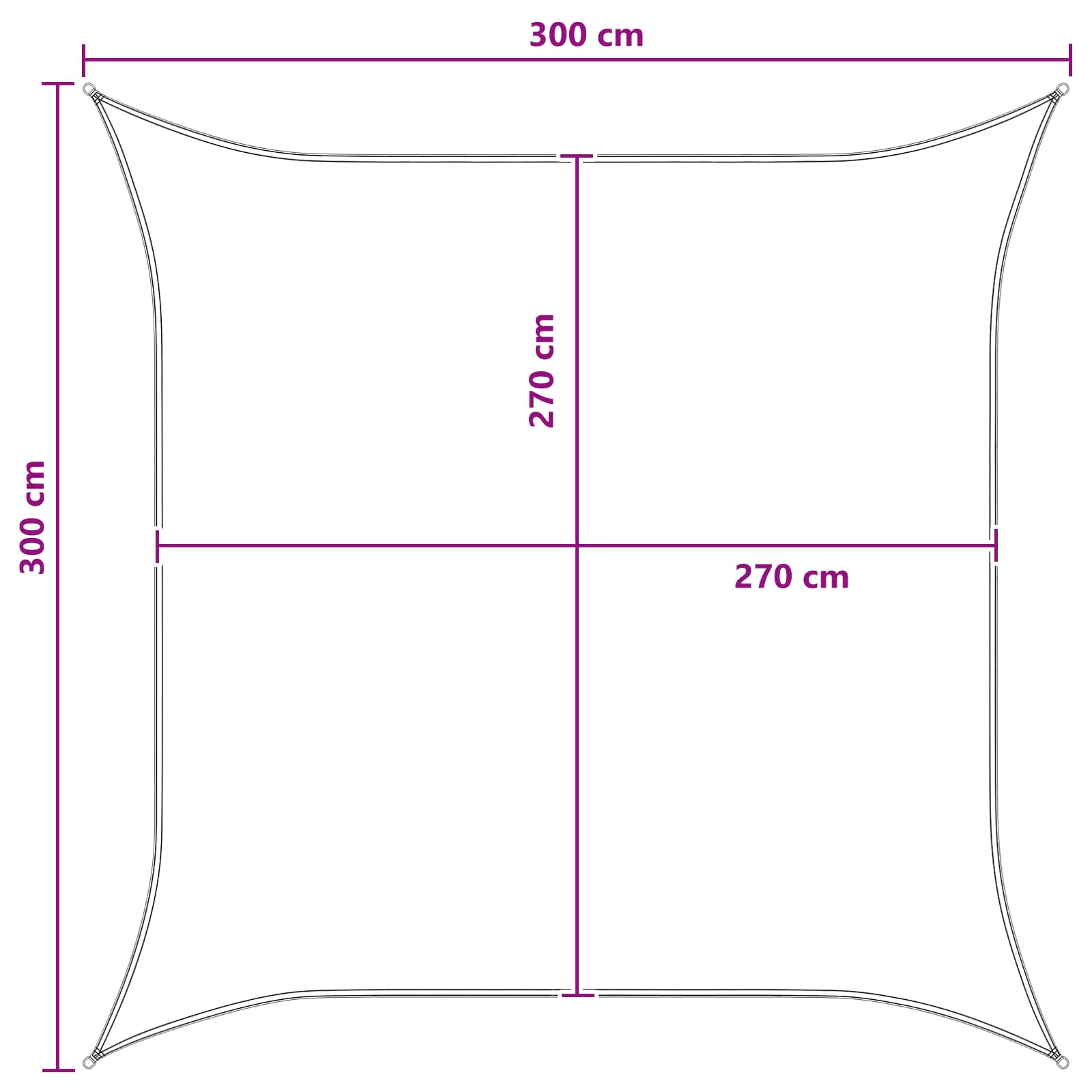 Zonneschaduwzeil Antraciet en Wit 3 x 3 m HDPE