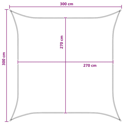 Zonneschaduwzeil Antraciet en Wit 3 x 3 m HDPE
