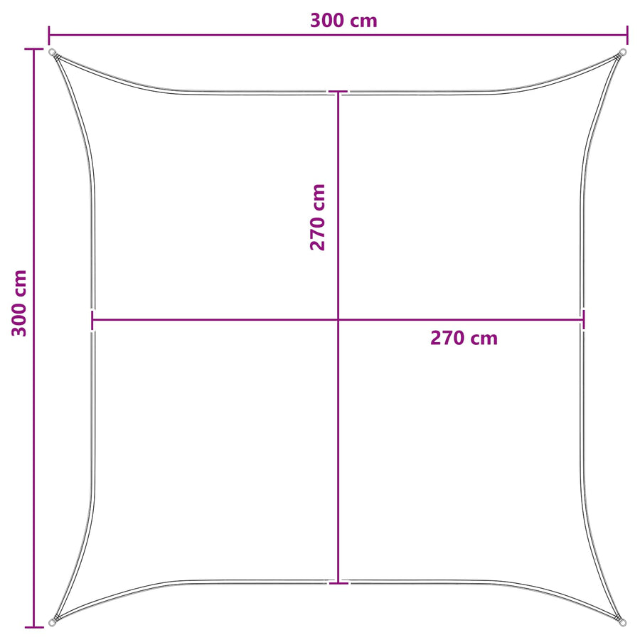 Zonneschaduwzeil Antraciet en Wit 3 x 3 m HDPE
