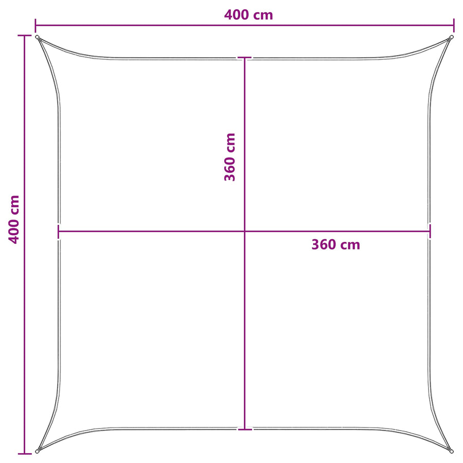 Zonneschaduwzeil Antraciet en Wit 4 x 4 m HDPE