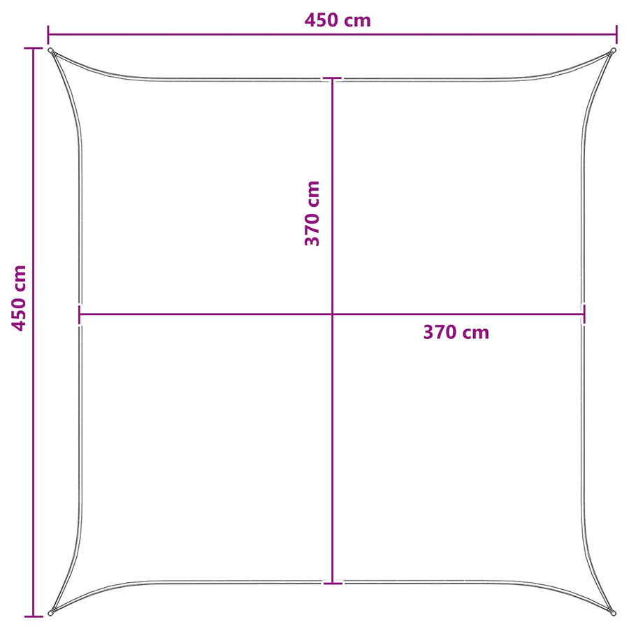 Zonneschaduwzeil Antraciet en Wit 4,5 x 4,5 m HDPE