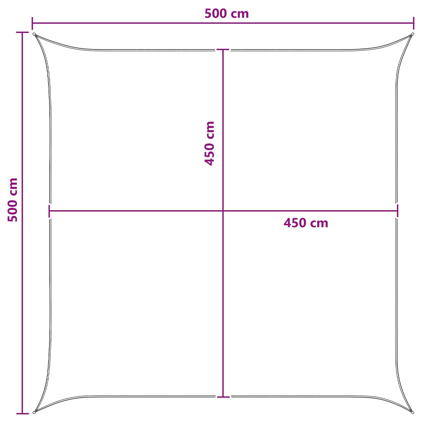 Zonneschaduwzeil Antraciet en Wit 5 x 5 m HDPE