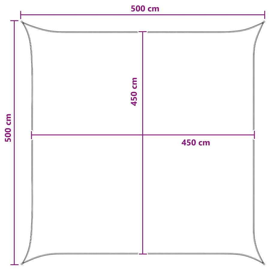 Zonneschaduwzeil Antraciet en Wit 5 x 5 m HDPE