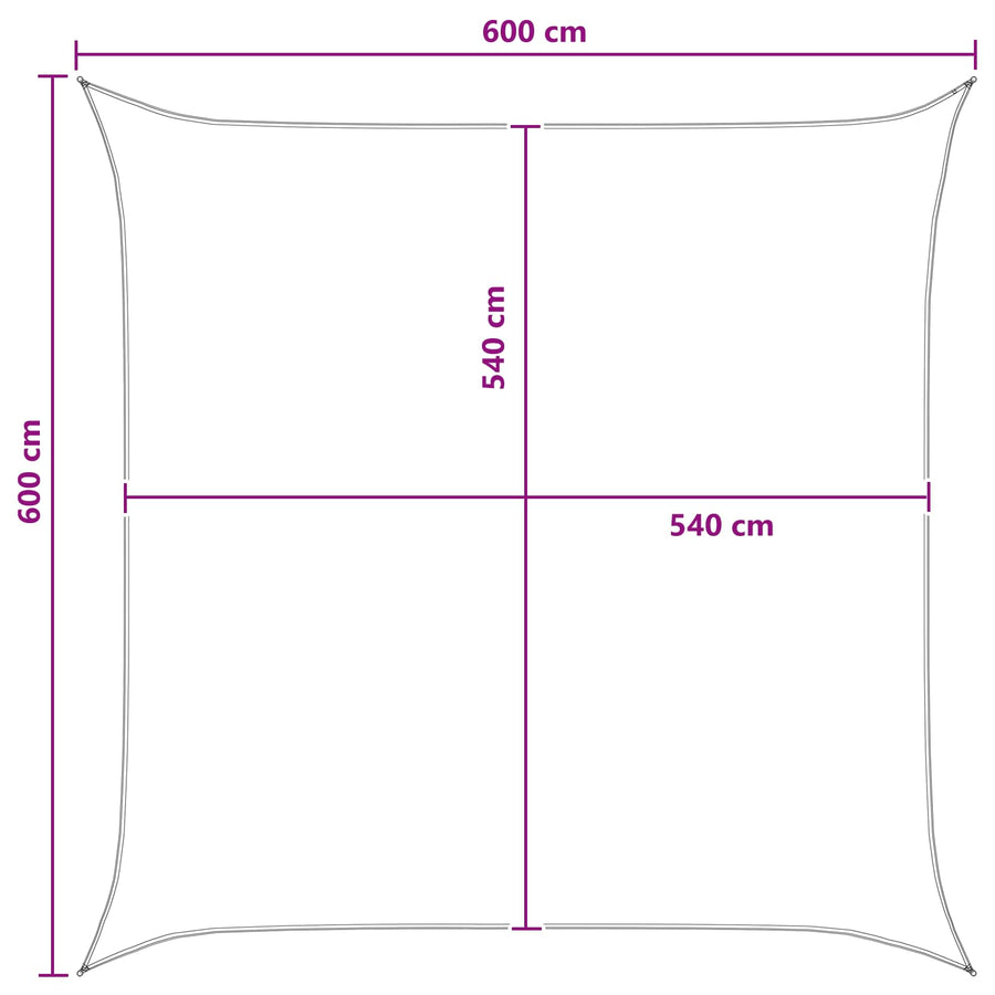 Zonneschaduwzeil Antraciet en Wit 6 x 6 m HDPE